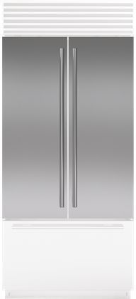 Sub-Zero® Classic 42" Stainless Steel French Door Flush Inset Door Panel with Tubular Handle-1