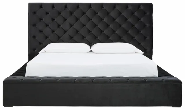 Black Queen Upholstered Bed with Storage 3
