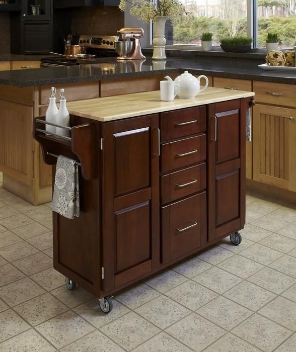 homestyles® Create-a-Cart Cherry/Natural Kitchen Cart| Don's Appliances ...