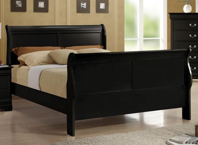 Coaster® Louis Philippe Black Full Sleigh Panel Bed 5 Piece Set 1