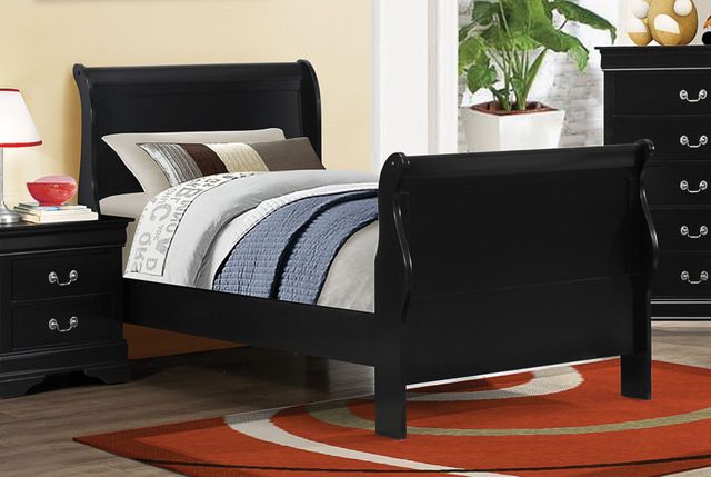 Coaster® Louis Philippe 5 Piece Black Twin Sleigh Bedroom set 1