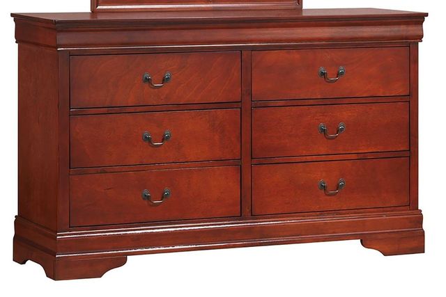 Coaster® Louis Philippe 4 Piece Red Brown Full Sleigh Bedroom Set-3