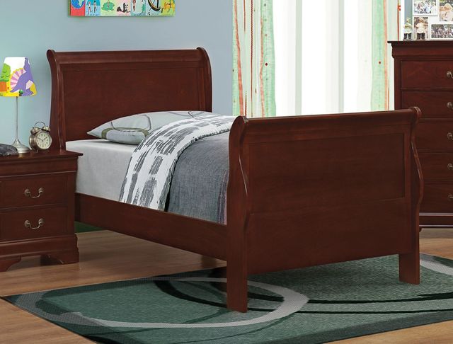 Coaster® Louis Philippe 5 Piece Red Brown Full Sleigh Bedroom Set 1