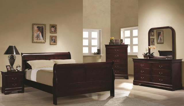 Coaster® Louis Philippe Red Brown Full Sleigh Bed 2