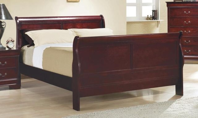 Coaster® Louis Philippe 5 Piece Red Brown Queen Sleigh Bedroom Set-1