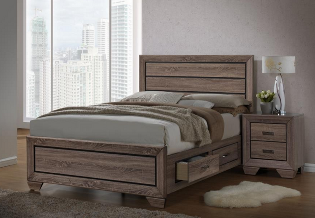 Coaster® Kauffman Washed Taupe Queen Storage Bed 1