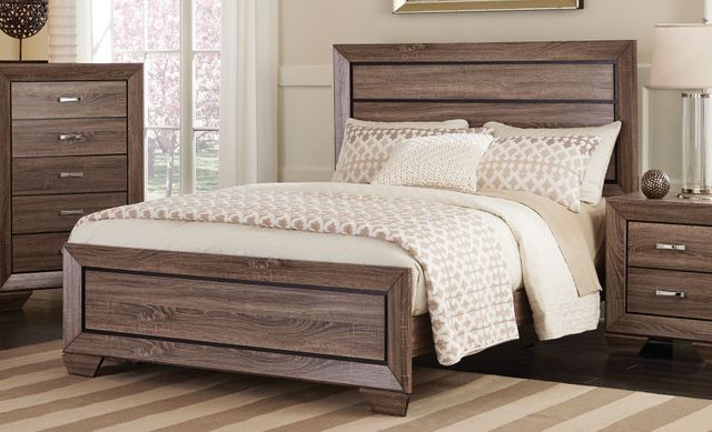 Coaster® Kauffman 4-Piece Washed Taupe Queen Bedroom Set 1