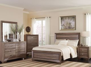 Coaster® Kauffman 4-Piece Washed Taupe Queen Bedroom Set