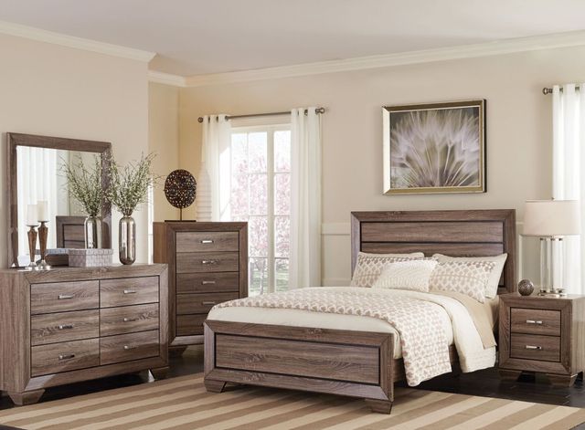 Coaster® Kauffman 5-Piece Washed Taupe Queen Bedroom Set 12