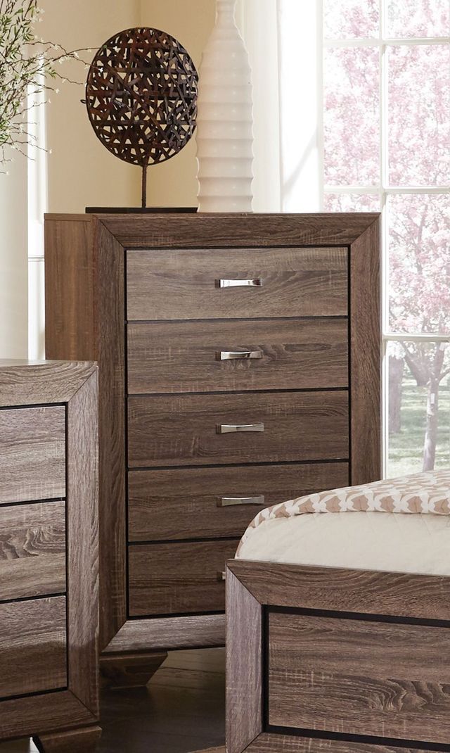 Coaster® Kauffman 5-Piece Washed Taupe Queen Bedroom Set 5