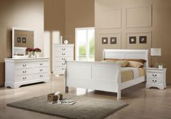 Coaster® Louis Philippe 4-Piece White Queen Sleigh Bedroom Set