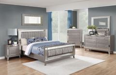 Coaster® Leighton 4-Piece Metallic Mercury Queen Panel Bedroom Set