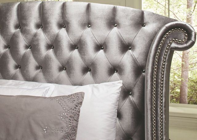 Coaster® Deanna 4 Piece Silver Grey Queen Upholstered Bedroom Set 5