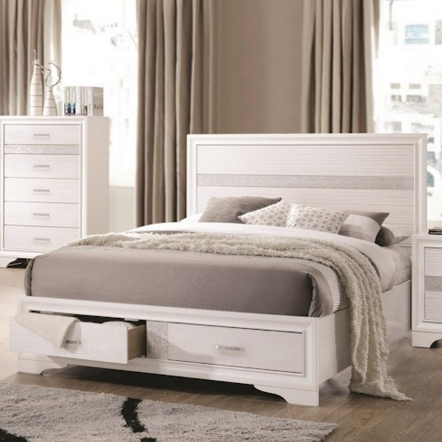 Coaster® Miranda Contemporary White Queen Storage Bed 4
