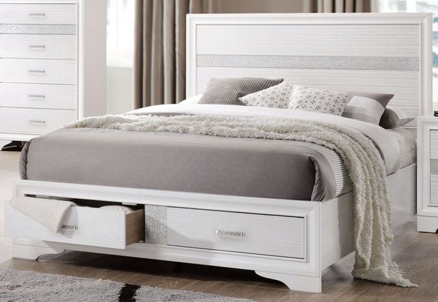 Coaster® Miranda 4 Piece White Queen Panel Storage Bedroom Set 1