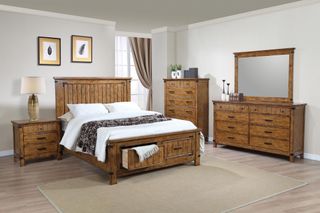 Coaster® Brenner 5 Piece Rustic Honey California King Panel Storage Bedroom Set