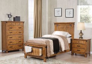 Coaster® Brenner 5-Piece Rustic Honey Twin Storage Panel Bedroom Set