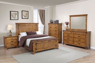 Coaster® Brenner 4 Piece Rustic Honey Queen Panel Bedroom Set