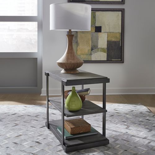 Liberty Furniture Modern View Gauntlet Gray Tiered End Table-4