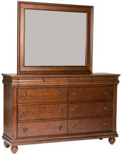 Rustic Traditions 8-Drawer Dresser And Mirror