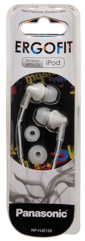 Panasonic® ErgoFit White In-Ear Earbud Headphones 1