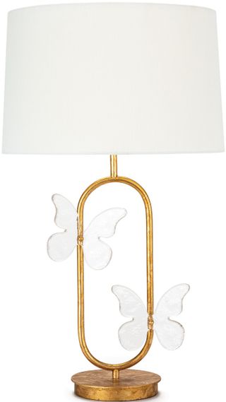 Regina Andrew Monarch Gold Leaf/Natural Oval Table Lamp
