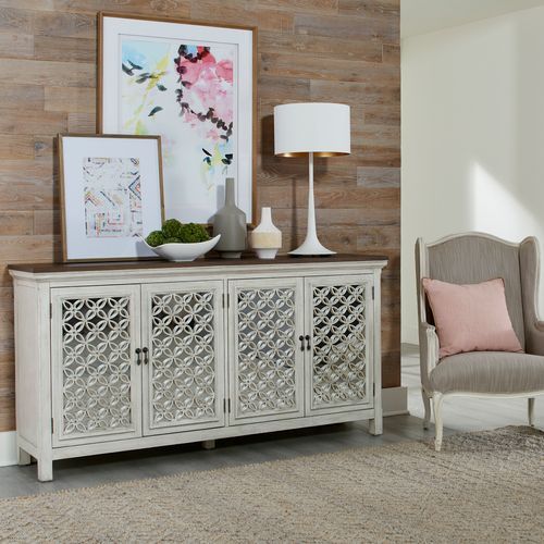 Liberty Westridge  Antique White/Wire Brushed Gray Accent Cabinet 8