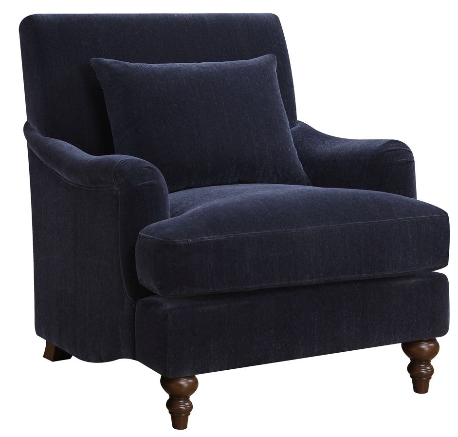 Coaster® Midnight Blue Upholstered Accent Chair With Turned Leg