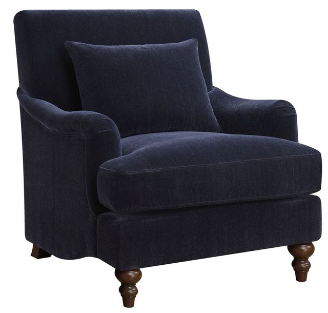 Coaster® Midnight Blue Upholstered Accent Chair With Turned Leg-0