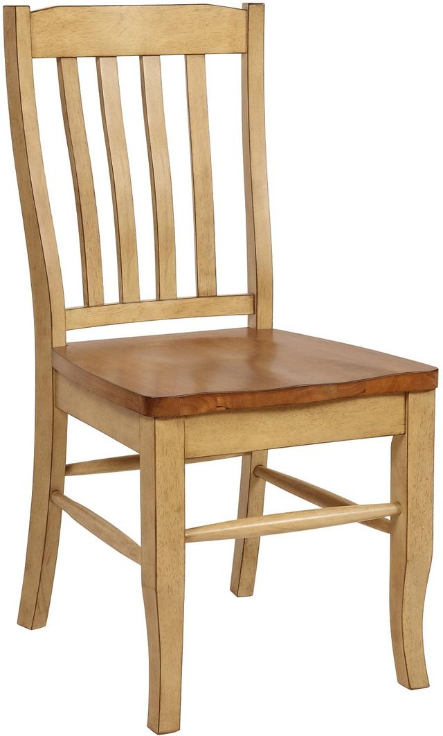 Tennessee Enterprises Inc. Quinton Pecan and Almond Slat Back Side Chair 0