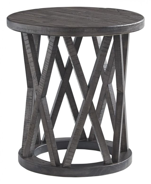 Signature Design by Ashley® Sharzane Grayish Brown Round End Table-0