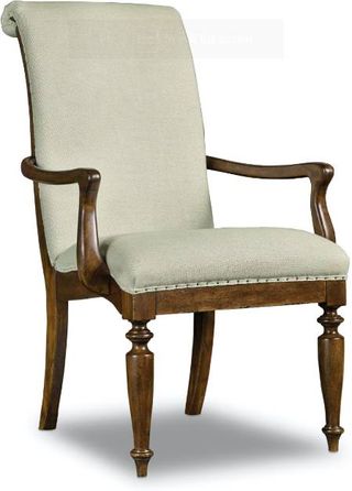 Hooker® Furniture Archivist 2-Piece Aubergine Linen/Brown Arm Chair Set