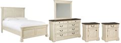 Signature Design by Ashley® Bolanburg 5-Piece Antique White California King Panel Bed Set
