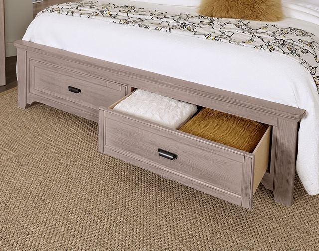 Vaughan-Bassett Bungalow Dover Grey King Panel Bed with Footboard Storage 2
