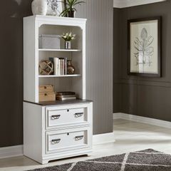 Liberty Furniture Allyson Park 2-Piece Wirebrushed White/Charcoal White Lateral File Cabinet