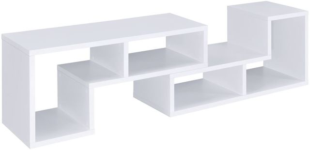 Coaster® White Convertible TV Console And Bookcase-1