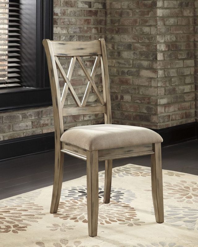 Signature Design by Ashley® Mestler Antique White Dining Upholstered Side Chair 4