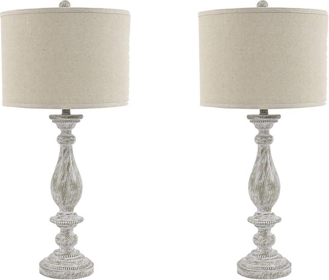 Signature Design by Ashley® Bernadate Set of 2 Whitewash Poly Table Lamps 0