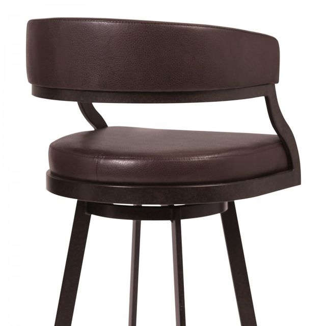 Armen Living Saturn Ford Brown Faux Leather 26" Counter Height Stool-3
