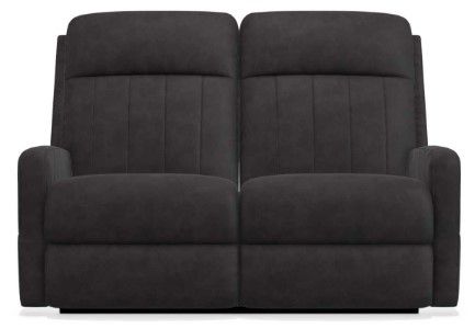 La-Z-Boy® Finley Pewter Leather Power Wall Reclining Loveseat with Headrest and Lumbar 9