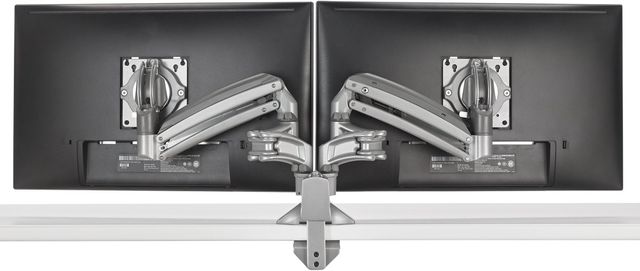 Chief® Kontour™ KX Series Silver Low-Profile Dual Monitor Arm Desk Mount