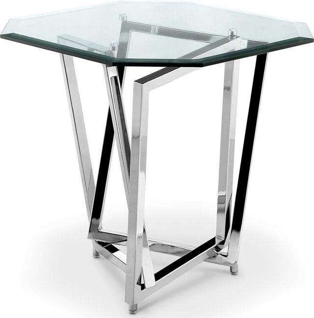 Magnussen Home® Lenox Chrome Square End Table-0