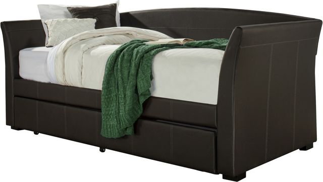 Hillsdale Furniture Montgomery Brown Faux Leather Complete Twin-Size Daybed with Trundle 6