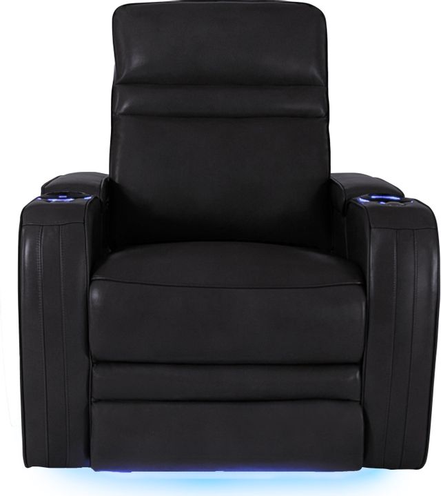 RowOne Cortés Home Entertainment Seating Black 2-Arm Power Recliner