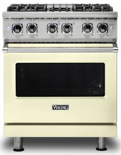 Viking® 5 Series 30" Vanilla Cream Pro Style Dual Fuel Natural Gas Range