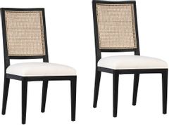 Dovetail Norton Set of 2 Antique Black Dining Chair Set