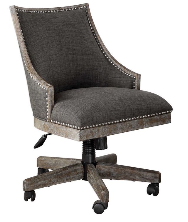 Uttermost® Aidrian Heavy Gray Desk Chair-0