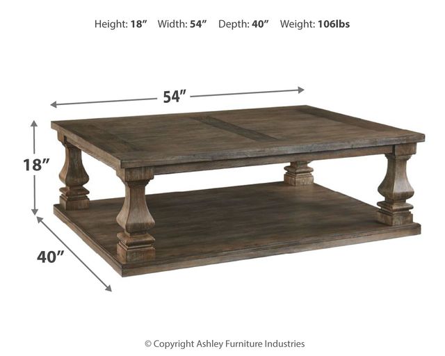 Signature Design by Ashley® Johnelle Weathered Gray Coffee Table-3
