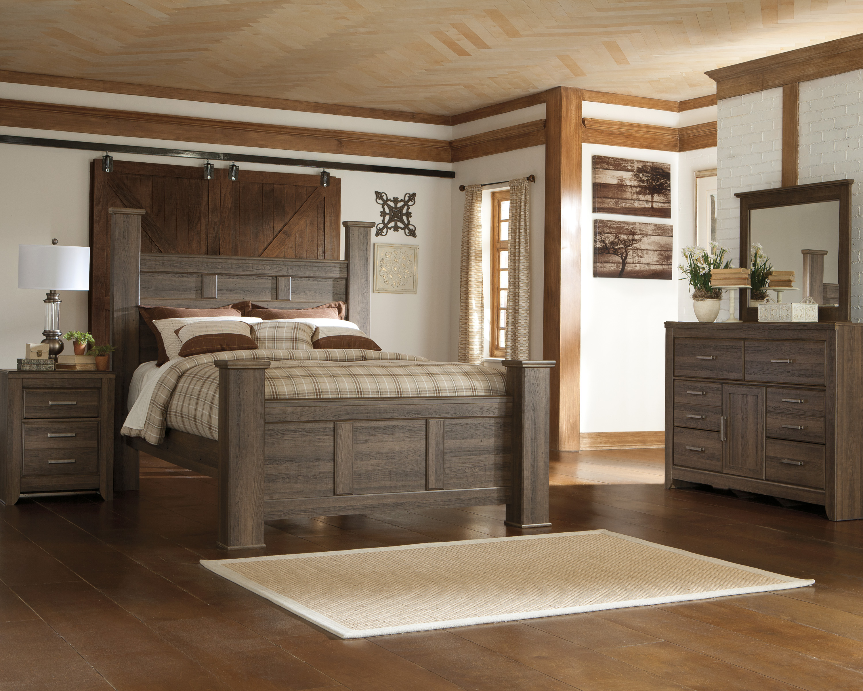 Ashley furniture bedroom set deals dark brown