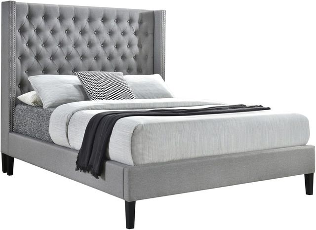 Coaster® Summerset Light Grey Upholstered Queen Bed 0